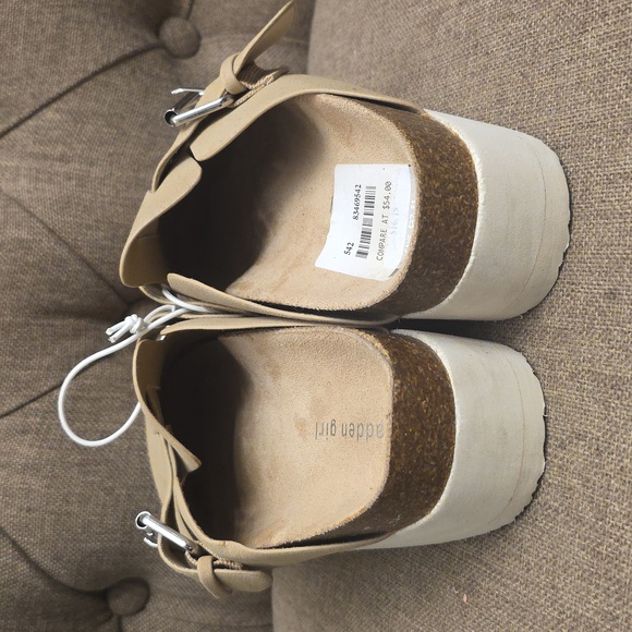 Madden Girl Tan Suede Platform Mules - Picture 5 of 8